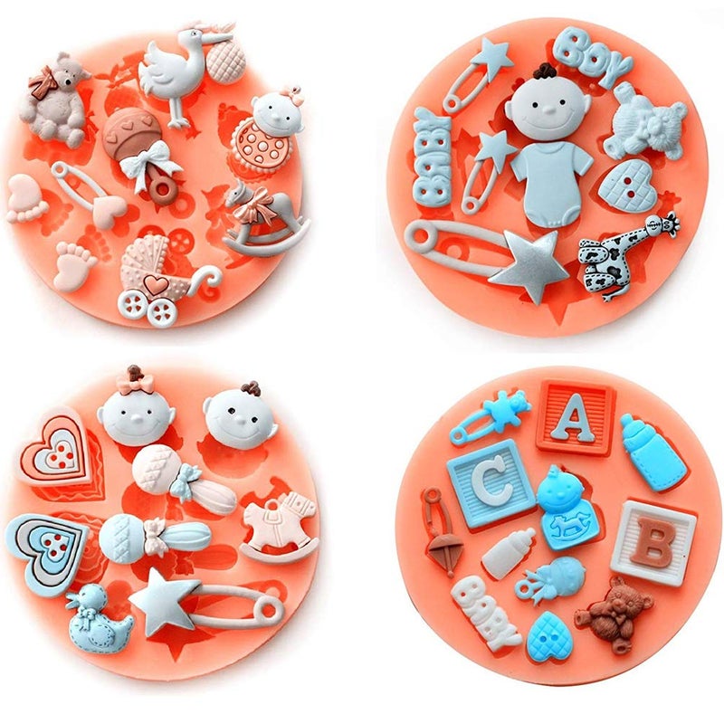 Longzang Baby Theme Small Silicone Molds Mini Cake Fondant Molds Cake Decorating Mold,Gummy Sugar Chocolate Candy Cupcake Mold Fondant Mold gumpaste - Image 1